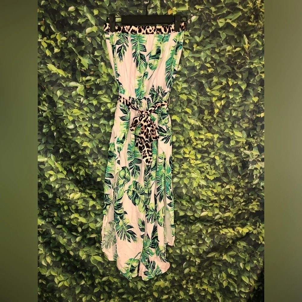 Venus Tropical Leaf Print Jumpsuit XS-S NWOT - Picture 4 of 16
